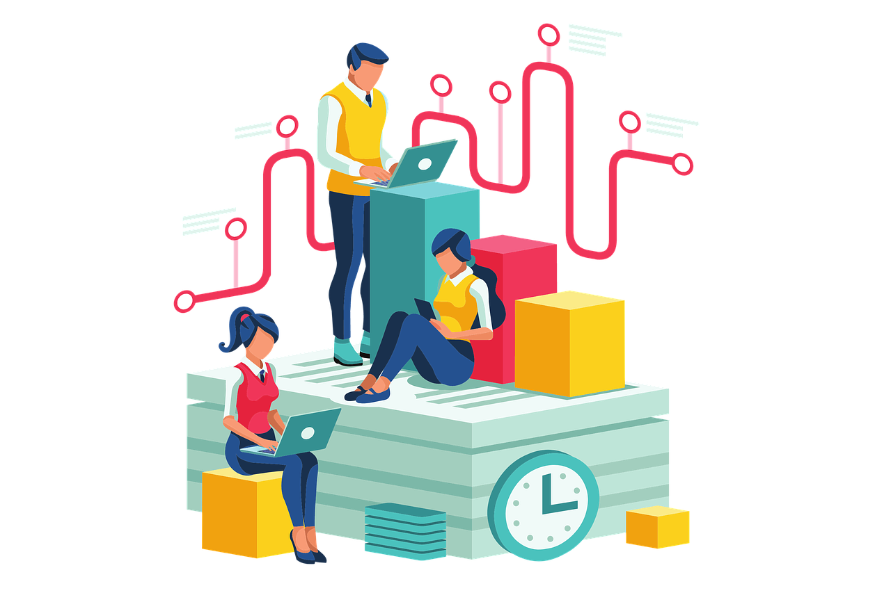 Ilustracja przedstawiająca bezpieczne i szybkie rozwiązania cyfrowe dla firm